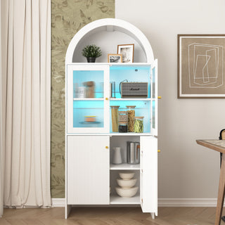 Modern Tech Inspired Dome Cabinet With LED Lighting