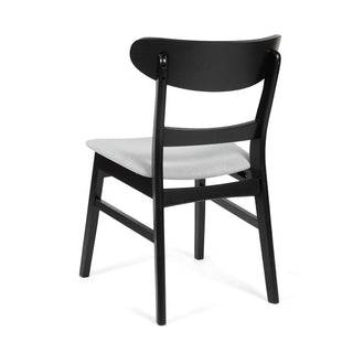5 Piece Dining Set With 1 Table And 4 Upholstered Chairs - Black / Light Gray