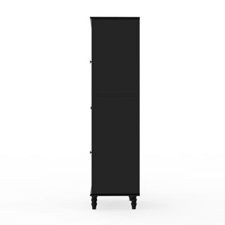 Storage Cabinet, Freestanding Curio Cabinet With Grid Doors & Drawer, Pantry Display Cabinet For Kitchen