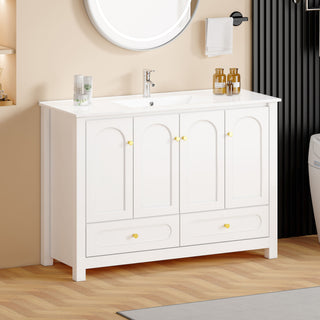 Bathroom Vanity With Sink Combo, 4 Soft Close Doors And 2 Drawers