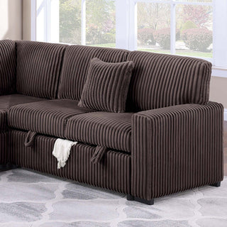 Convertible Sectional Upholstered Sleeper Sofa With Storage Chaise