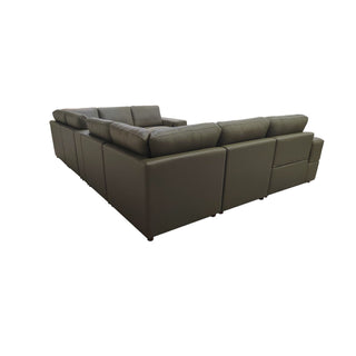 Upholstered Large Arms Sectional With Recliner Seats