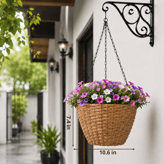 Hanging Planters, Indoor Outdoor Plant Holders (Set of 2) - Brown