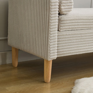 Upholstered Corduroy Flip Top Storage Bench For Living Room