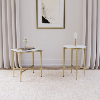 Prussia - Round Side Table - White Marble