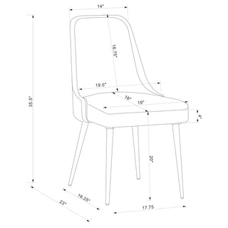 Side Chairs Upholstered With Tapered Legs (Set of 2) - Gray