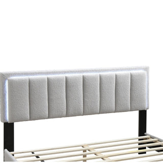 Bed With Channel Tufting And Built In LED Headboard