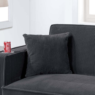 Modern Convertible Sofa With Hidden Storage USB Port, Cup Holder