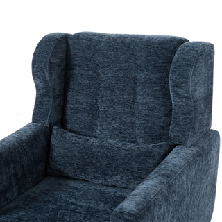 Modern Accent Chair, Arm Chairs For Living Room, Upholstered Mordern Armchair, Comfy Soft Padded Lounge Chair In Small Space, Bedroom, With Pillow, Solid Wood Leg