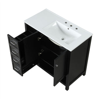 Modern Bathroom Vanity With Sink Top, 2 Doors And 2 Drawers