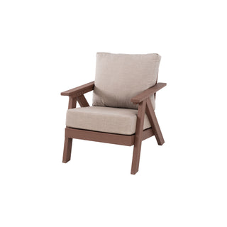 Outdoor Patio Club Chair With Sunbrella Cushions - Brown