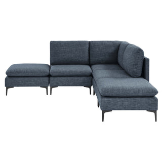 Upholstered Modular Sectional With Tall Legs, Medium Firm Seat