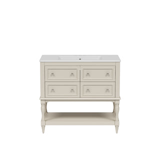 Bathroom Vanity Cabinet With Undermount Sink, 4 Drawer Set