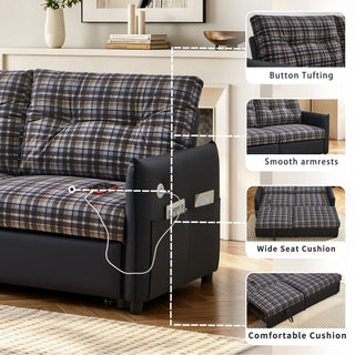 Sleeper Sofa, Expandable Sectional With Ottoman For Living Room