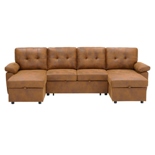 Convertible Sectional Sofa Bed With Pull Out Sleeper And Storage