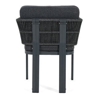 7 Piece Outdoor Dining Set With Table And 6 Chairs - Black / Teak / Gray