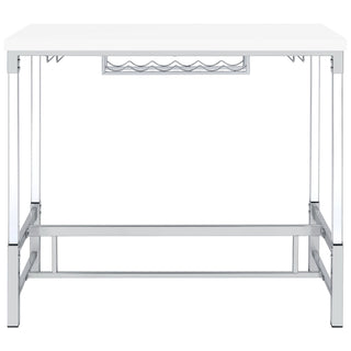 Tonneson - Bar Table With Trestle Base And Wine Storage - White