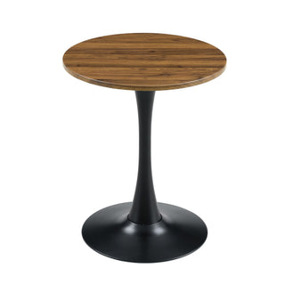 Round Dining Table With Thickened Engineered Wood Top And Metal Pedestal, 23.6" Diameter For Kitchen, Living Room, Or Small Spaces