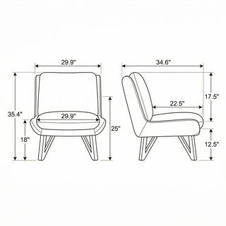 Armless Accent Chair - Dark Navy
