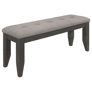 Erskin - Upholstered Dining Bench With Button Tufted Cushion - Dark Gray