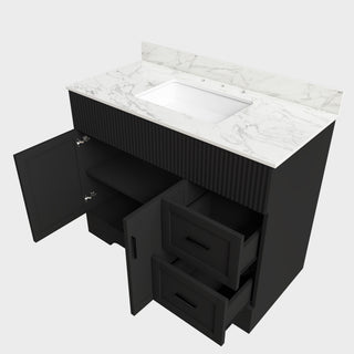 Bathroom Vanity Set, Soft Close Doors & Drawers, 3 Faucet Holes, Sink Included - Black