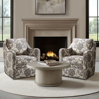 Wide Seat Arm Chair With 360 Degree Rotation