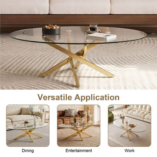 Oval Coffee Table For Living Room - Gold