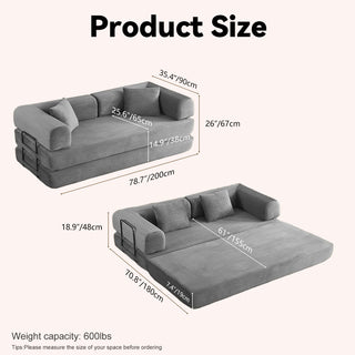 Convertible Sofa Bed With Removable Pillows