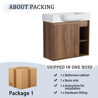 Wall Mounted Bathroom Vanity With Sink & Soft Close Door