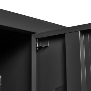 6 Door Lockers With Lock For Secure Storage - Black