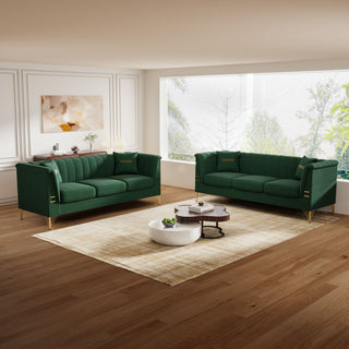 Upholstered 3 Seater Sofas Living Room Furniture (Set of 2)
