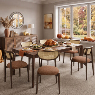 Rattan Side Dining Chairs For Kitchen (Set of 2)
