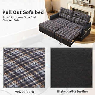 Sleeper Sofa, Expandable Sectional With Ottoman For Living Room