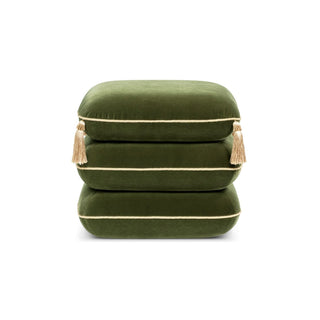 Monarch - Tassled Ottoman - Olive Green