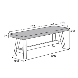 Dining Room Bench - Gray / Gray