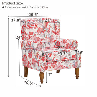 Accent Chair With Floral Upholstery And Nailhead Trim