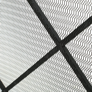 Minimalist Single Panel Iron Fireplace Screen With Diamond Design