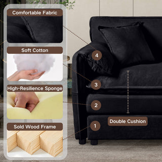 Modern Upholstered Loveseat And Armchair Set With Pillows
