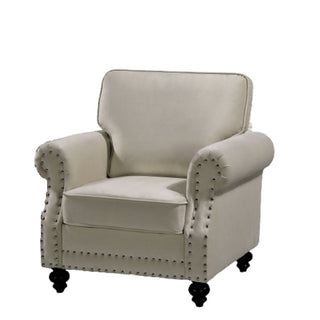 Upholstered Accent Armchair With Turned Legs For Living Room
