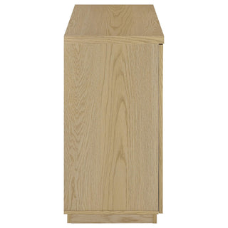 Metro - 2 Door Display Cabinet With Adjustable Shelves - Light Oak