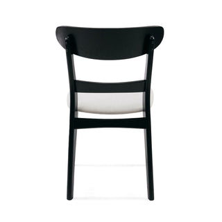 Dining Chairs With Upholstered Seat (Set of 2) - Black / Light Beige