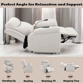 Chriki - Power Motion Recliner & Lift Heating Massage Chair - Beige