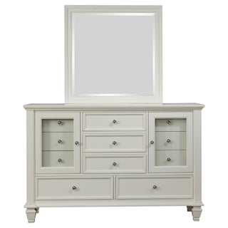 Dennis - 11 Drawer Dresser With Mirror - Cream White