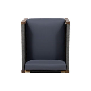 Outdoor Club Chair With Rattan Rope Wave - Dark Gray