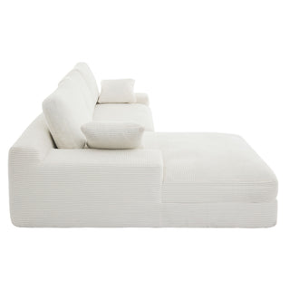Compressed Sofa With 3 Back Cushions, 2 Throw Pillows