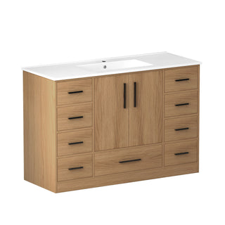 Bathroom Vanity With Abundant Storage 2 Soft Close Doors And 9 Drawers