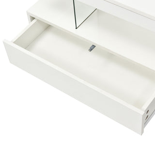 LED Coffee Table With 2 Drawers And Display Shelves
