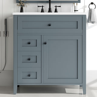 Modern Bathroom Vanity With Sink, 3 Drawers And Adjustable Shelf