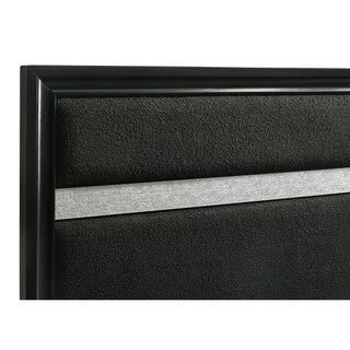 Modern Bedroom Set With Upholstered Headboard And Textured Storage