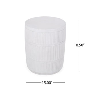 Outdoor Patio End Table - Antique White